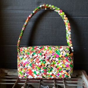 Vintage candy wrappers bag.